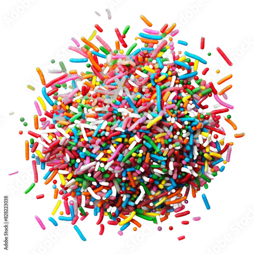 Isolated sprinkles on white background. Baking and confectionery concept