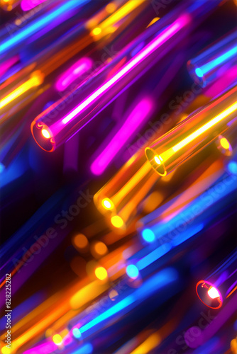 A colorful image of neon lights in the sky