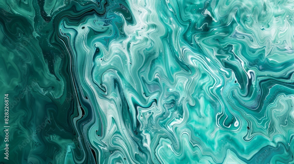 sea green fluid art marbling paint textured background