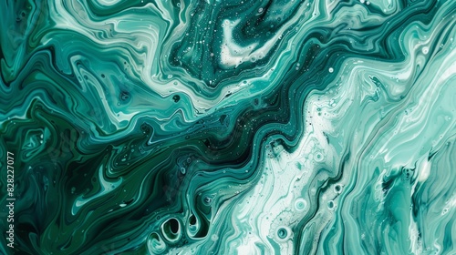sea green fluid art marbling paint textured background