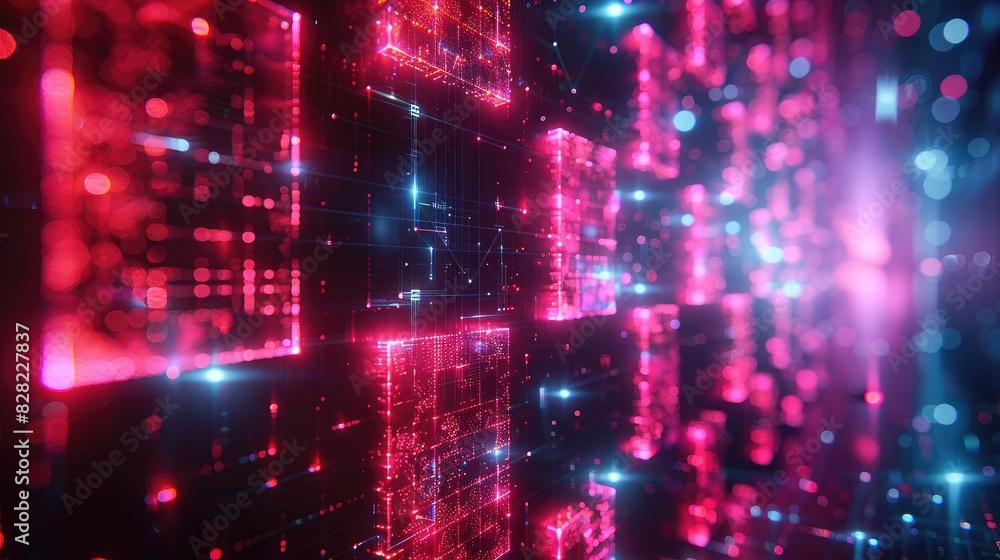 Fototapeta premium Elegant flowing abstract with blue and orange hues, Fluid motion, light particles, modern and sophisticated, great for backgrounds, presentations