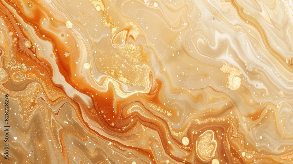 Obraz premium vanilla fluid art marbling paint textured background