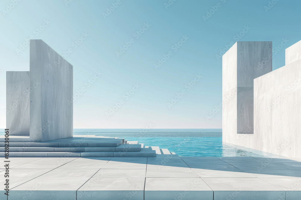 Modern buildings by the lake. Empty architectural background.
Modern buildings by the lake. Empty architectural background.
