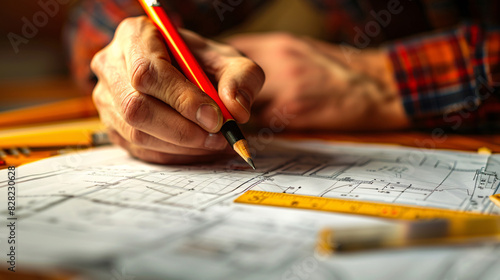 Artistic representation of a person drafting an original design with a notional approach