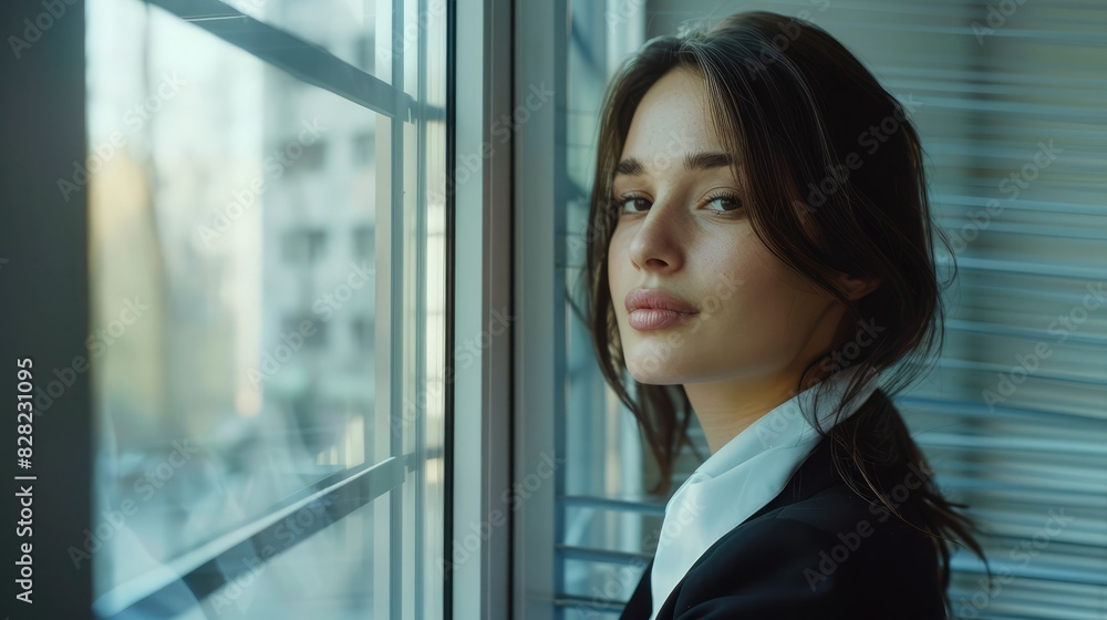 Young Businesswoman Posing by Window Young Businesswoman Posing by Window