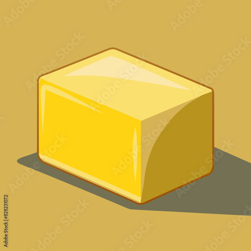A 3D illustration of a butter