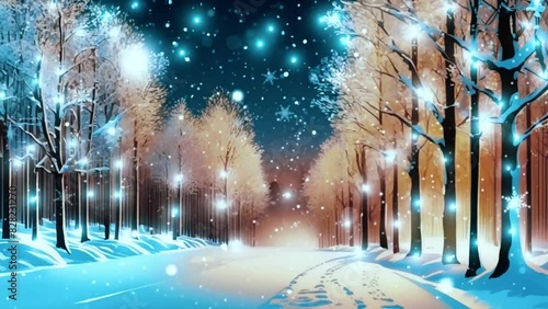 Snowy winter night 