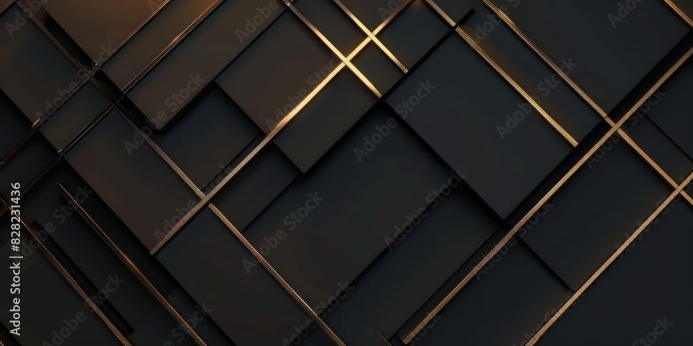 Minimalist black and gold abstract background with intersecting lines and shapes for added depth and interest. Minimalist black and gold abstract background with intersecting lines and shapes for added depth and interest.