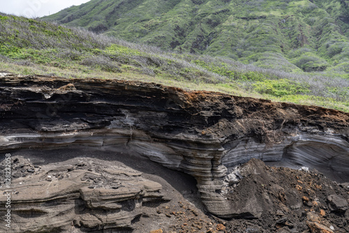 Tuff is a type of rock made of volcanic ash ejected from a vent during a volcanic eruption. Honolulu Volcanics . Lanai Lookout. Geology Hawaii. andisols are soils formed in volcanic ash.  Koko Crater
 photo