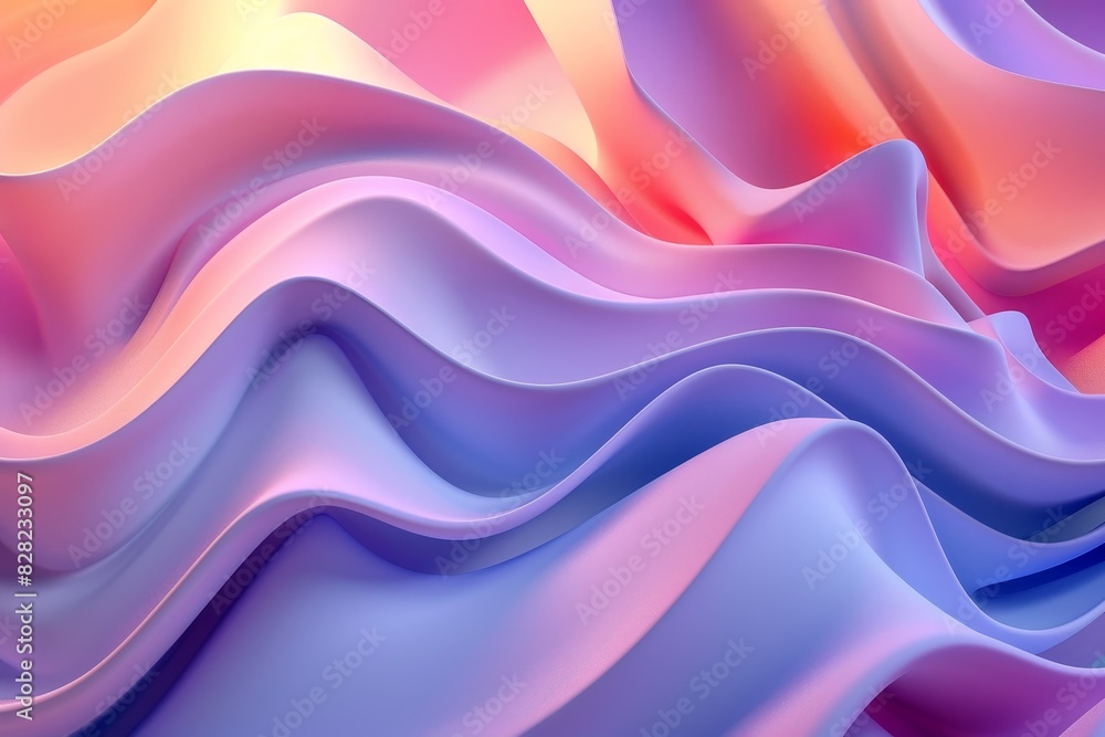 A colorful, flowing wave of fabric with a purple hue A colorful, flowing wave of fabric with a purple hue