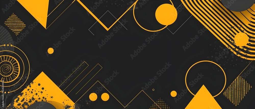 Vibrant Geometric Abstract Shapes in Gold Yellow and Black for Minimal Modern Design Elements and Stylized Flyer or Poster Background Vibrant Geometric Abstract Shapes in Gold Yellow and Black for Minimal Modern Design Elements and Stylized Flyer or Poster Background