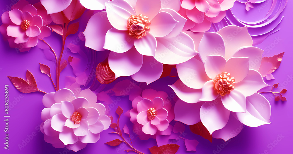 Beautiful elegant 3d style flower background