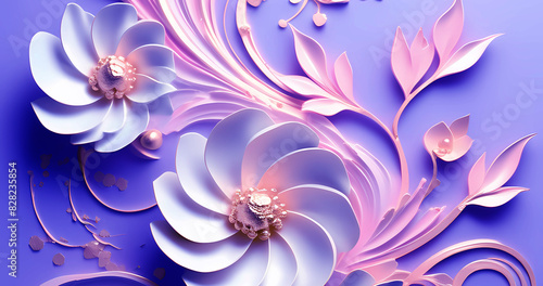Beautiful elegant 3d style flower background photo