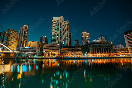 Filipino-Chinese frienship arc also known as Binondo-Intramuros Bridge at blue hour photo