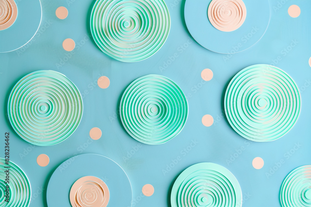 Fototapeta premium Slate blue healthcare technology backdrop with mint and peach accents.
