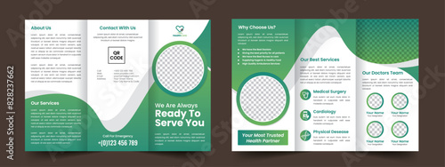 Medical trifold brochure design template