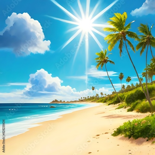 Realistic background for the summer season