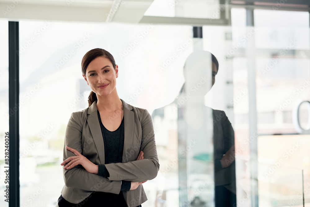 Business, woman and office with smile in portrait with confidence for career or job opportunity and growth. Female employee, lawyer and happy or satisfied with legal advice at small law firm Business, woman and office with smile in portrait with confidence for career or job opportunity and growth. Female employee, lawyer and happy or satisfied with legal advice at small law firm