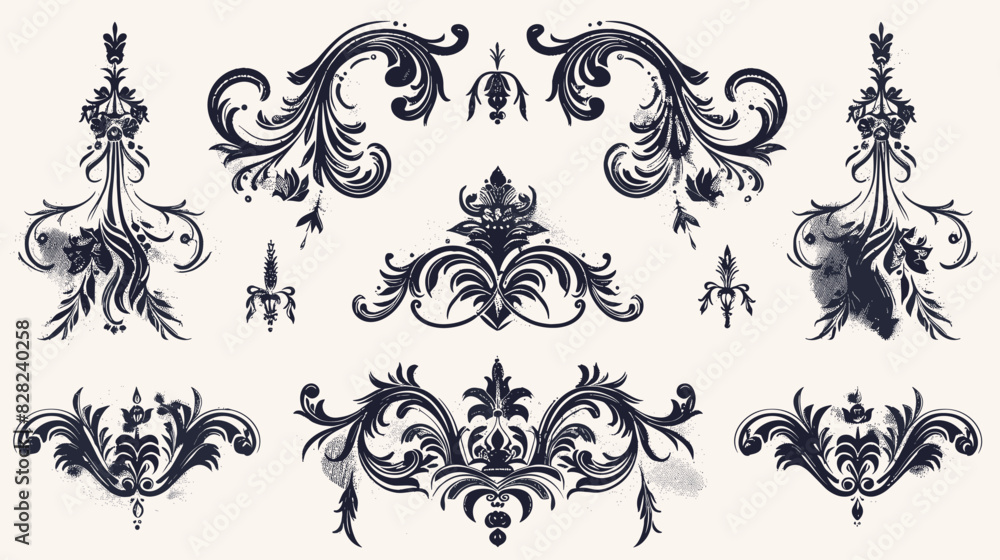  Elegant Calligraphic Design Elements and Page Decorations Set