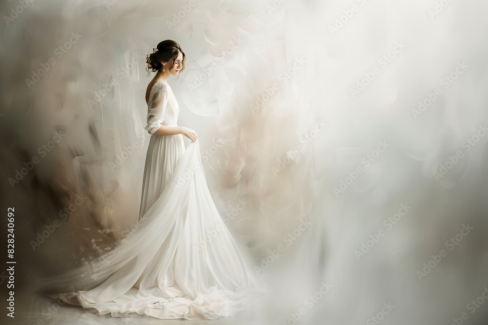 Artistic Bridal Portraits: Wedding Dress Designs - high resolution illustrations - elegant wedding compositions - Clean composition, Ample Negative Space - Space for Text Artistic Bridal Portraits: Wedding Dress Designs - high resolution illustrations - elegant wedding compositions - Clean composition, Ample Negative Space - Space for Text