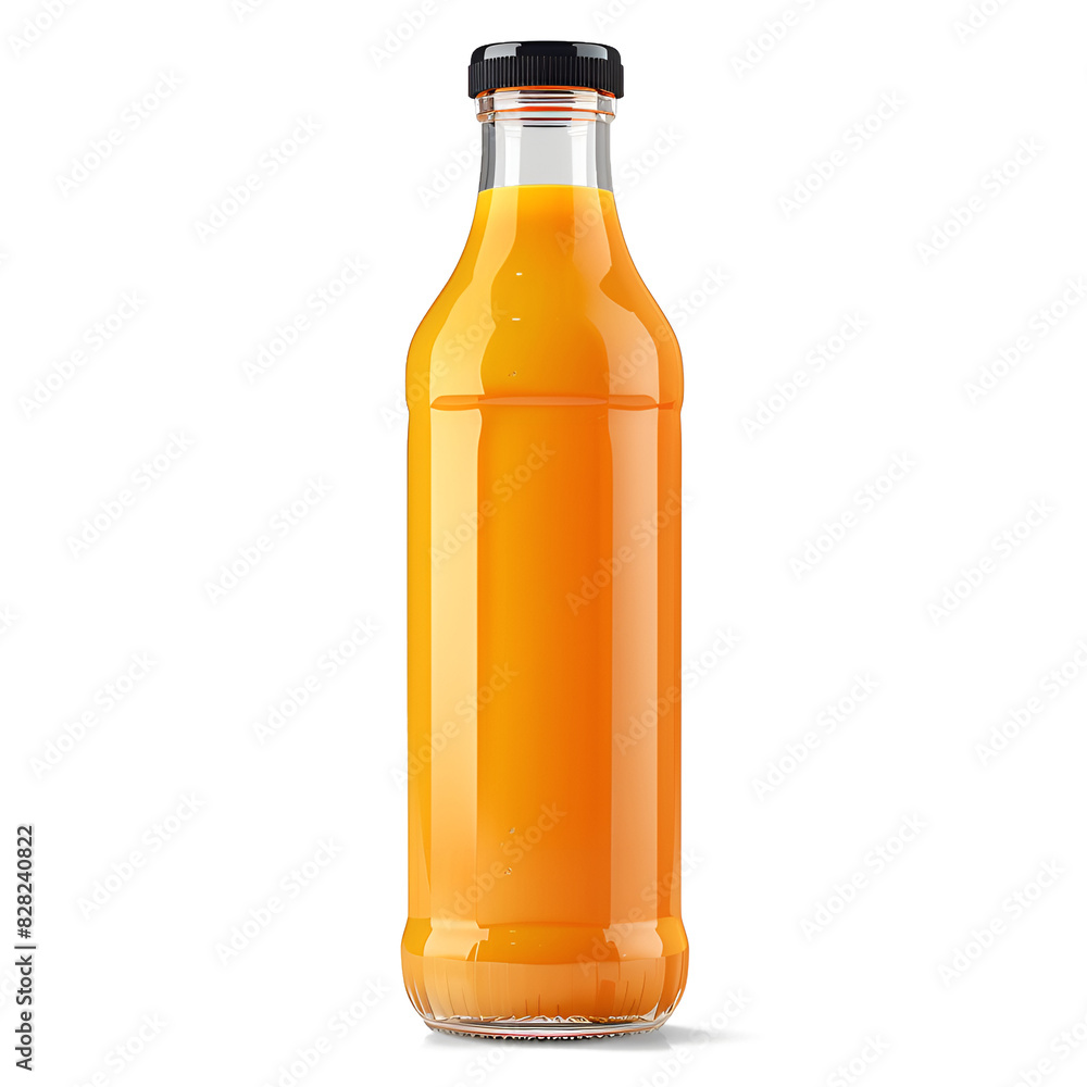 Orange juice bottle template on transparent background Orange juice bottle template on transparent background