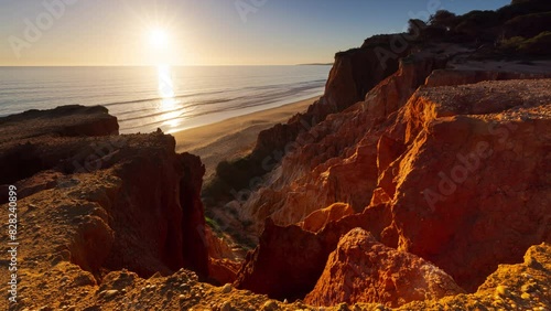 Falesia Beach Sunset Timelapse photo