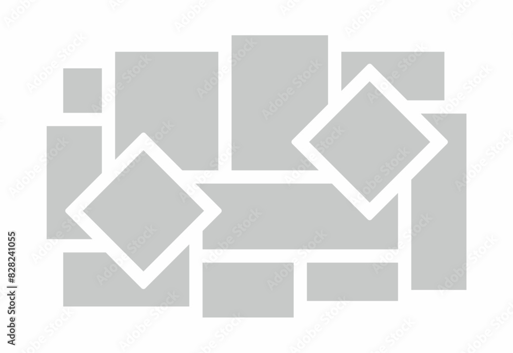 Pictures or photos frame collage. comics page grid layout abstract photo frames and digital photo wall template