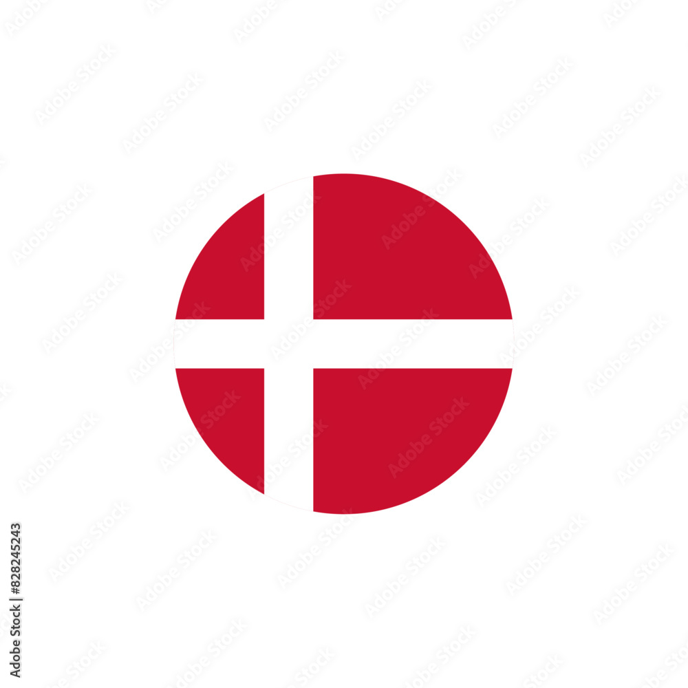 Round Denmark flag emblem design element Round Denmark flag emblem design element