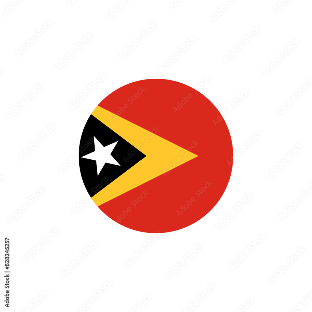 Round East Timor flag emblem design element Round East Timor flag emblem design element