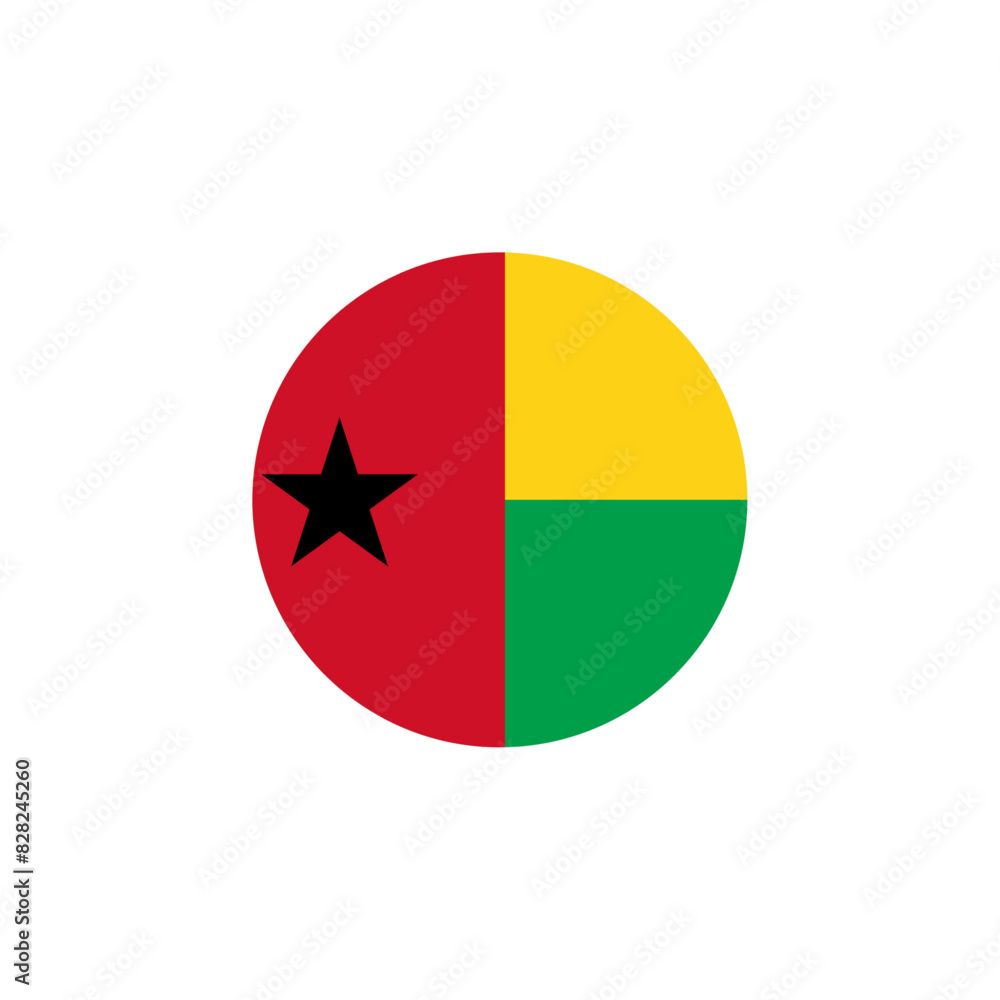 Round Guinea-Bissau flag emblem design element Round Guinea-Bissau flag emblem design element