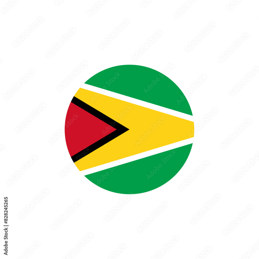 Round Guyana flag emblem design element