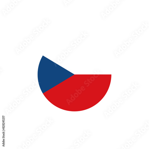 Round Czech Republic flag emblem design element