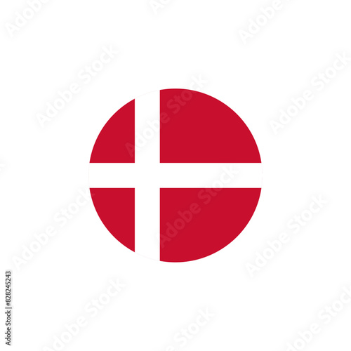 Round Denmark flag emblem design element