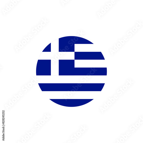 Round Greece flag emblem design element