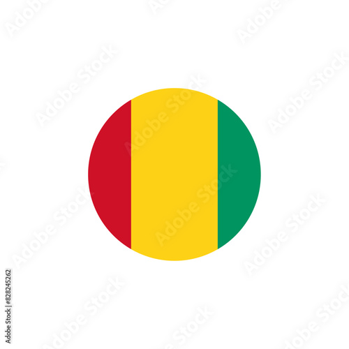 Round Guinea flag emblem design element