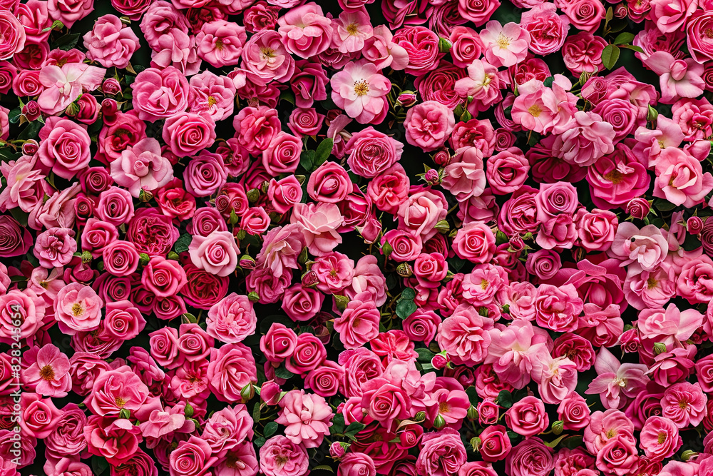 Pink Rose Wall: Full Frame, Top View, High Resolution Stock Photo Pink Rose Wall: Full Frame, Top View, High Resolution Stock Photo