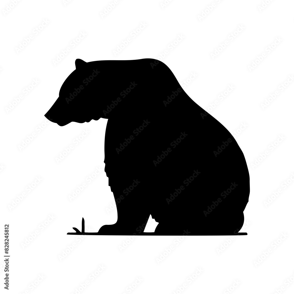 Fototapeta premium Vector silhouette of a bear in various poses. simple design