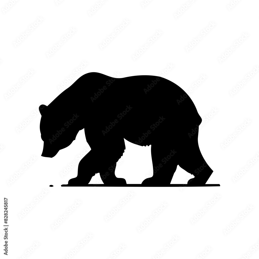 Fototapeta premium Vector silhouette of a bear in various poses. simple design