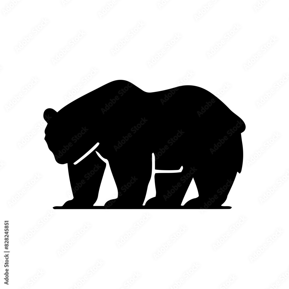 Obraz premium Vector silhouette of a bear in various poses. simple design