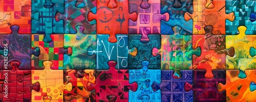 Colorful Abstract Graffiti Jigsaw Puzzle: Artistic and Creative Conceptual Background