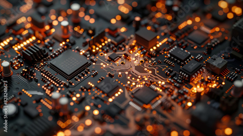 A macro photograph of a CPU with intricate connections and pathways.