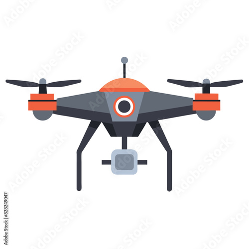 A drone equipped with a camera is airborne in the sky