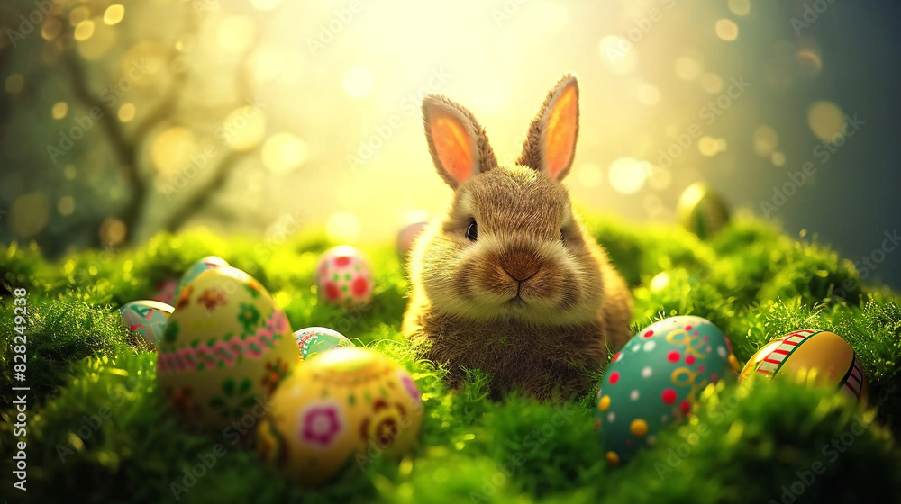 easter bunny with eggs easter bunny with eggs