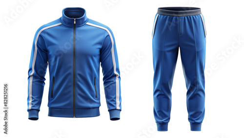 Blue tracksuit set isolated PNG on transparent background photo