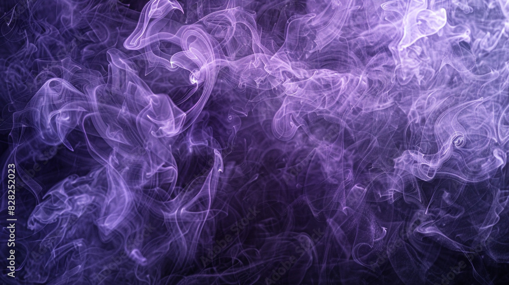 Obraz premium Gentle violet smoke wafts ethereally, creating a captivating, magical atmosphere.