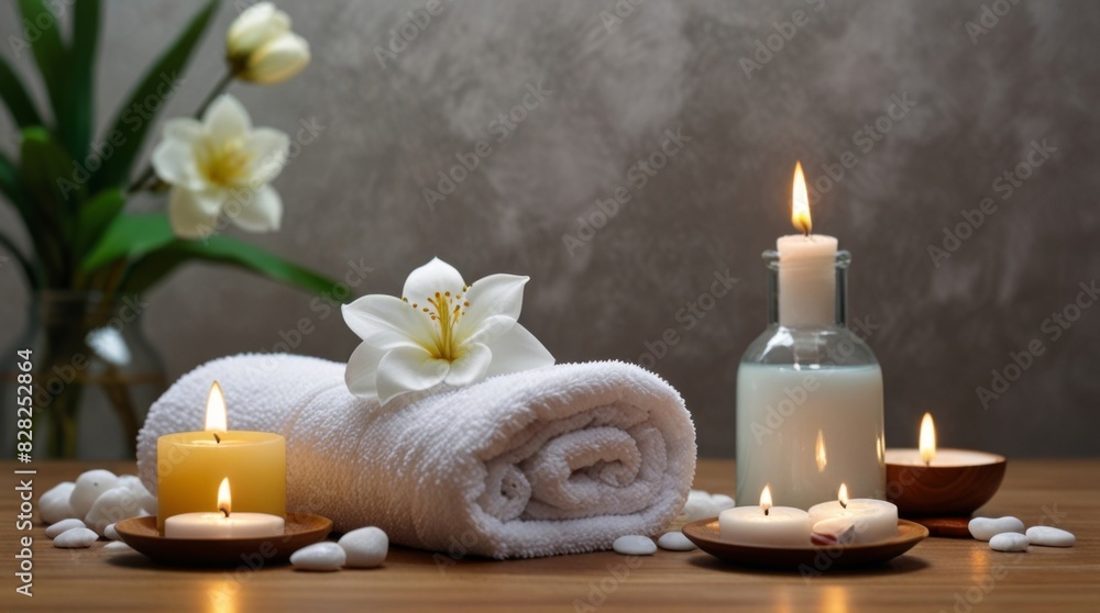 spa composition on white wooden background spa composition on white wooden background