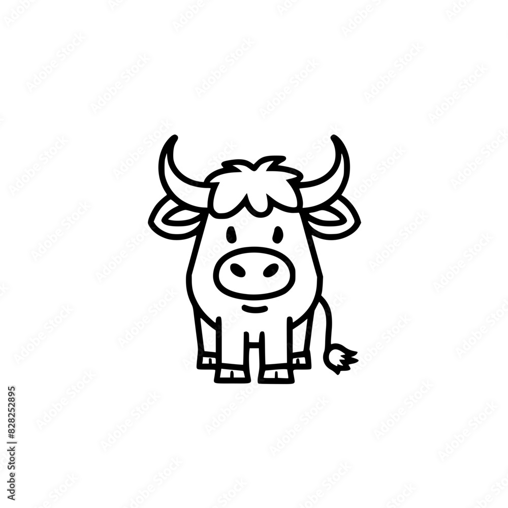 Cute Cartoon Highland Cow Line Drawing
Cute Cartoon Highland Cow Line Drawing
