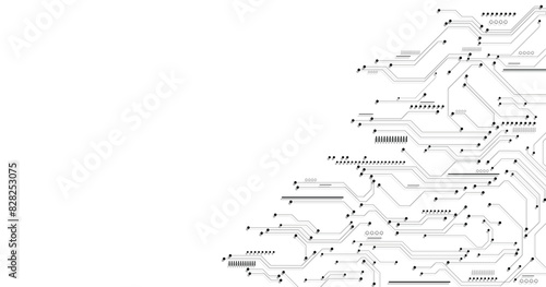 Grey black technology background,Hi tech on white background. high technology concept, Graphic design electronic motherboard.