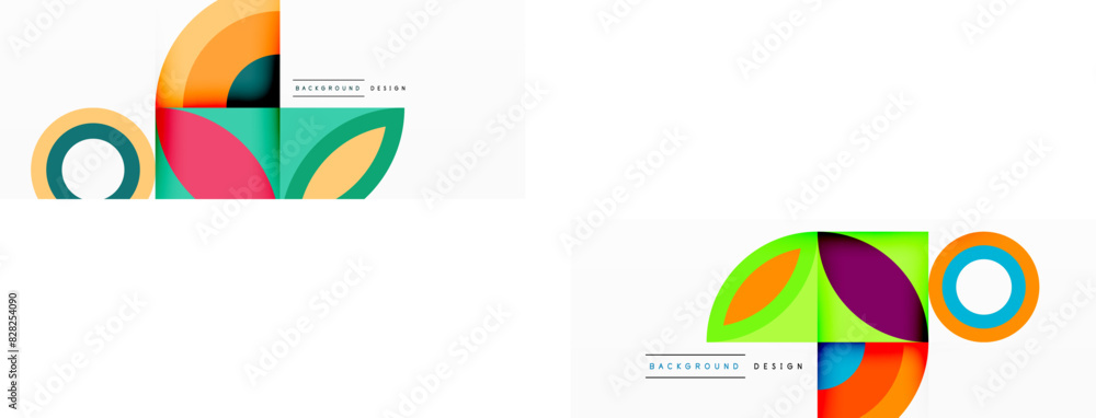 Fototapeta premium Circles and petals. Geometric beautiful abstract minimal template for Wallpaper, Banner, Background, Card, Book Illustration, landing page