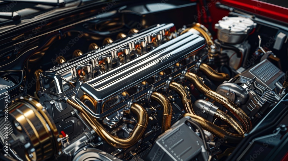 High-performance engines in sports cars, supercars, muscle cars, and racing vehicles High-performance engines in sports cars, supercars, muscle cars, and racing vehicles